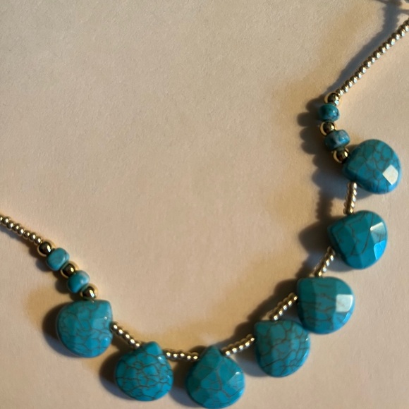 Park Lane turquoise and gold beaded Necklace 16" with 2" extender. New. - Picture 2 of 4